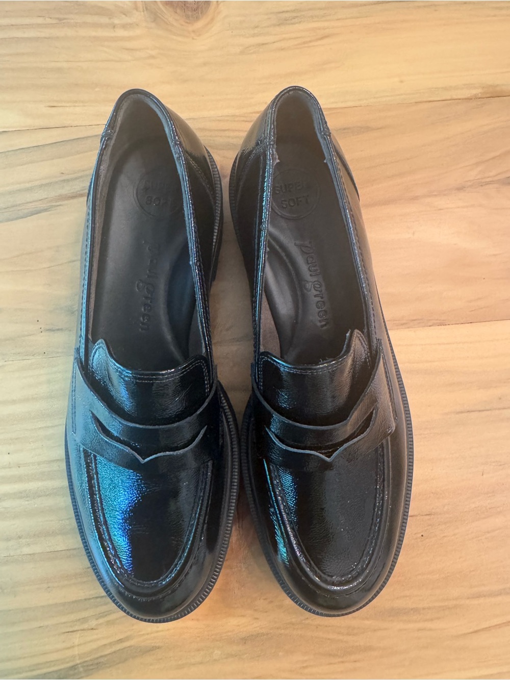 Paul Green Black Patent Leather Loafers